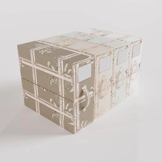 All-In-One Foldable Linen Organizer - 4 Pack (Brown, Beige, Green, White)